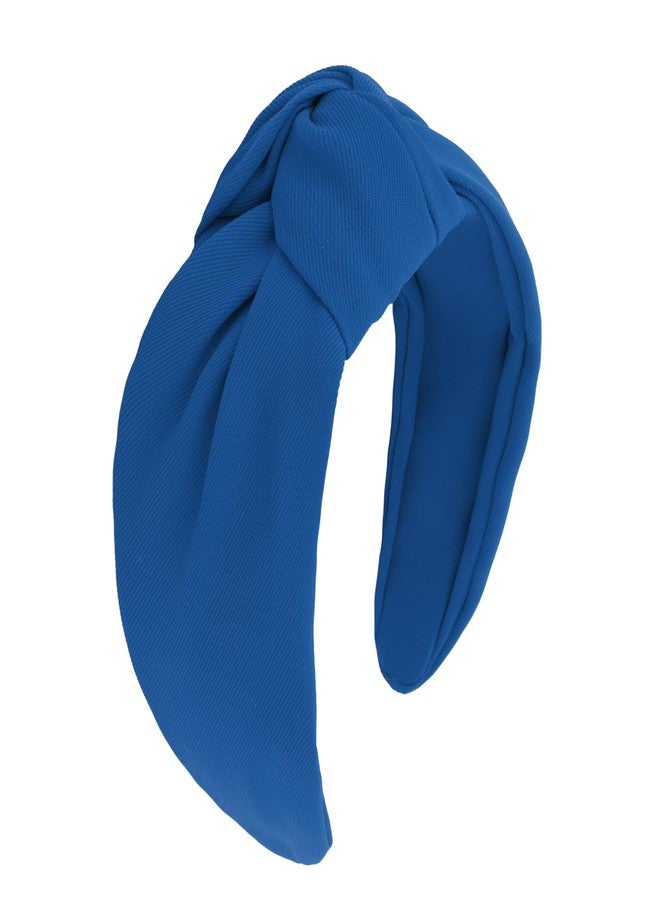 Ondder Royal Blue Headband Top Knot Headbands for Women Non Slip Fashion Wide Knotted Headbands for Women Hair Accessories for Girls - Image 1